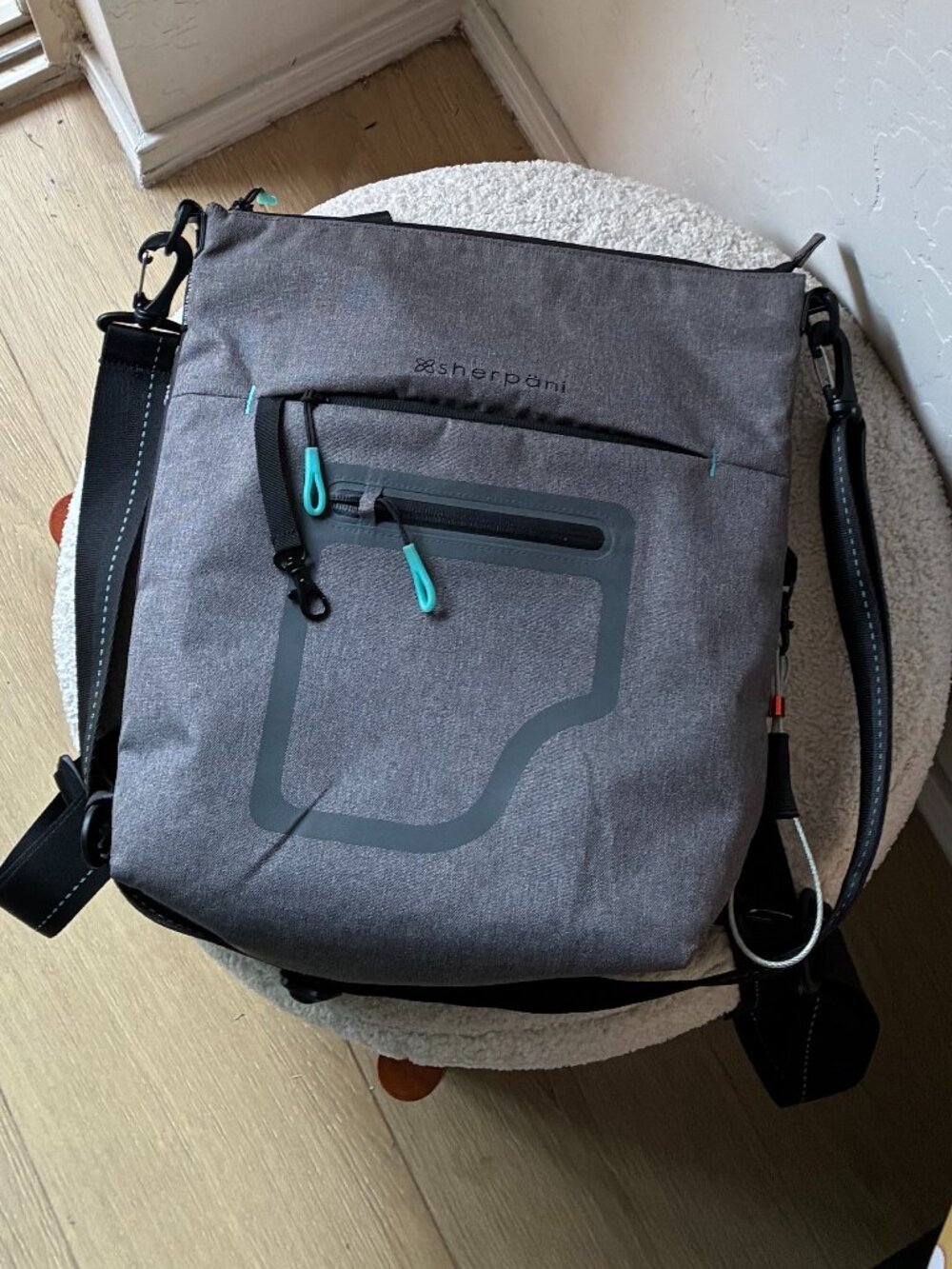 Sherpani Charcoal Convertible Backpack Crossbody Computer Bag MCB9593S